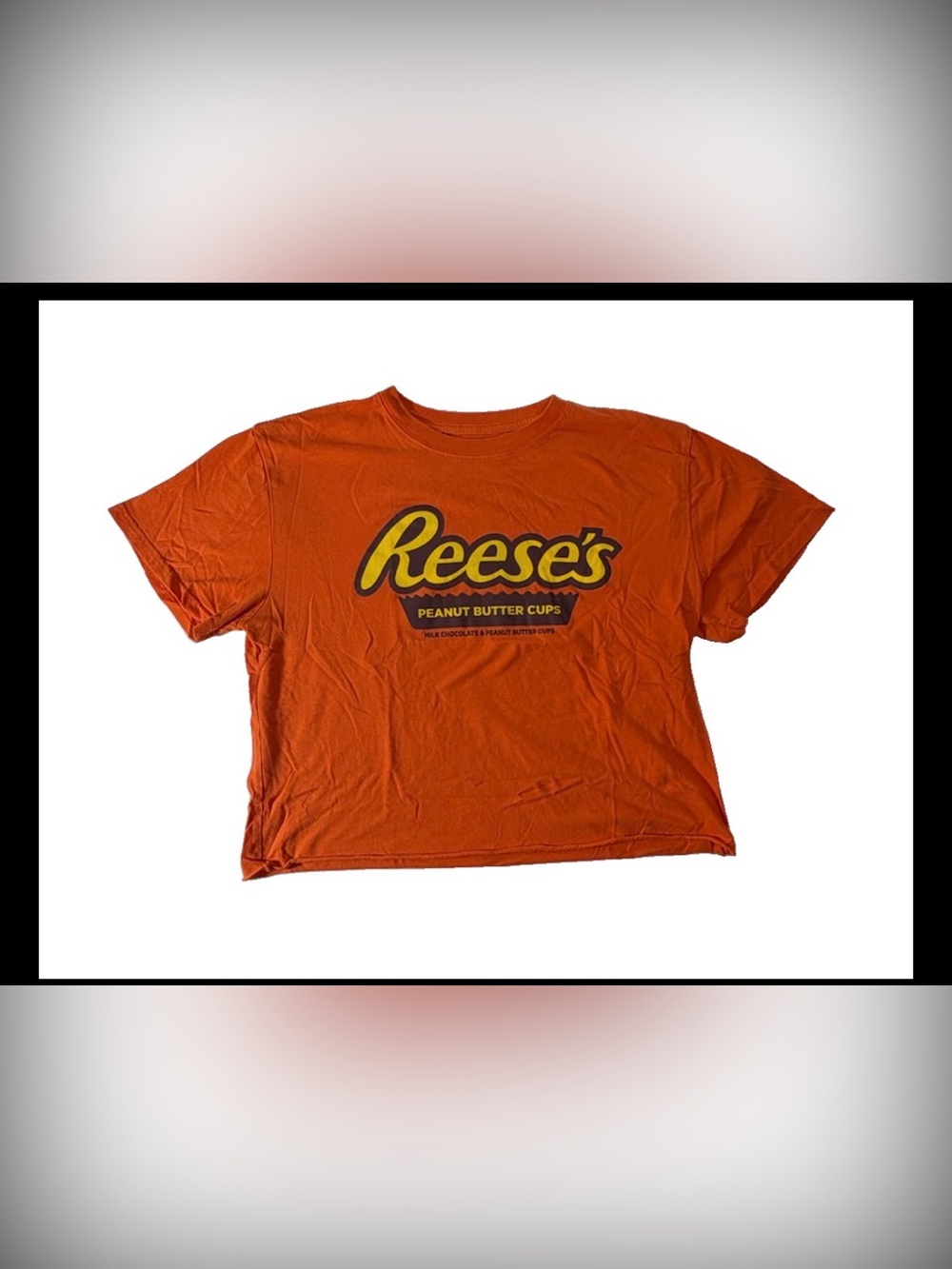 vintage 80s Style REESE’S PEANUT BUTTER CUPS T-Shirt SMALL Crop Top